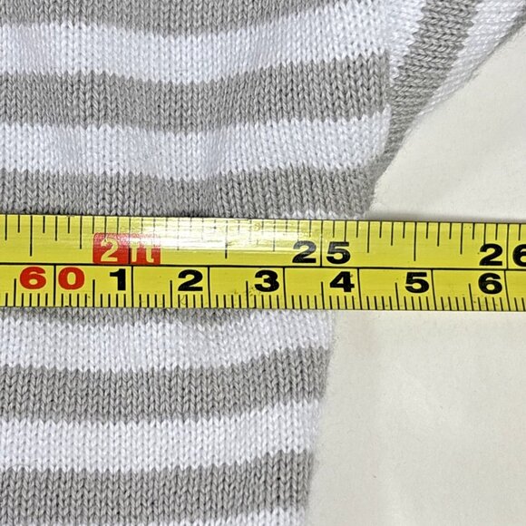 Dokotoo Sweater White Gray Stripe Orange Trim Preppy Classic Long Sleeve 2XL NWT - Picture 10 of 11